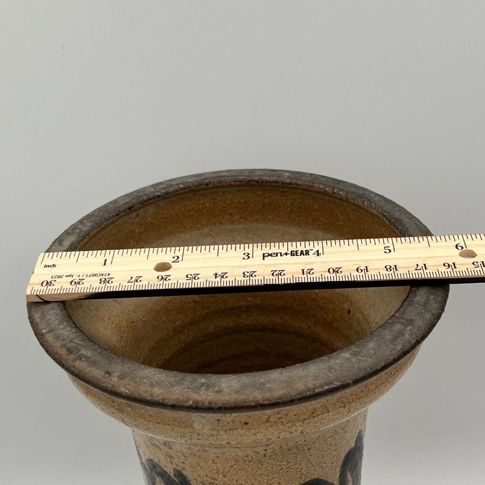 Vintage Brian‎ Van Nostrand Signed Stoneware Vase 10.5